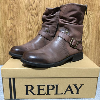 革靴 REPLAY リプレイ GMC41 ブラウン サイズ40/25.5cm