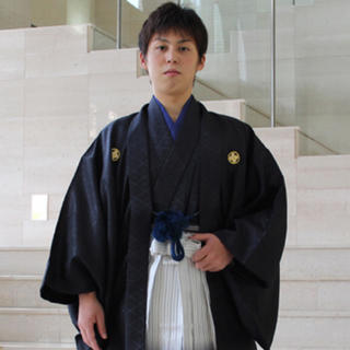 成人式 卒業式 袴 男物羽織袴紋付１４点フルコーディネートセット(着物)