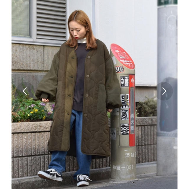 w closet(ダブルクローゼット)のwcloset ロング キルティングコート  レディースのジャケット/アウター(ロングコート)の商品写真