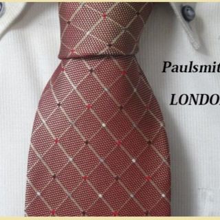 ポールスミス(Paul Smith)の美品★ポールスミスロンドン【妖艶に輝くピンドット入格子柄】高級ネクタイ★(ネクタイ)