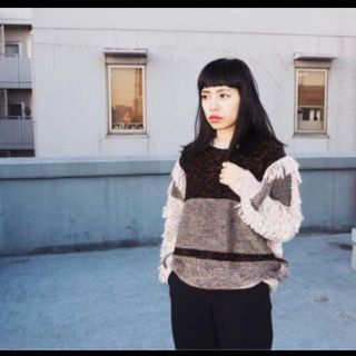 エモダ(EMODA)のmix fringe knittops(ニット/セーター)