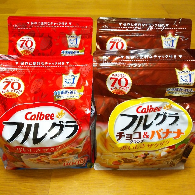 カルビー(カルビー)のフルグラ チョコ&バナナ 4袋セット 食品/飲料/酒の食品(米/穀物)の商品写真