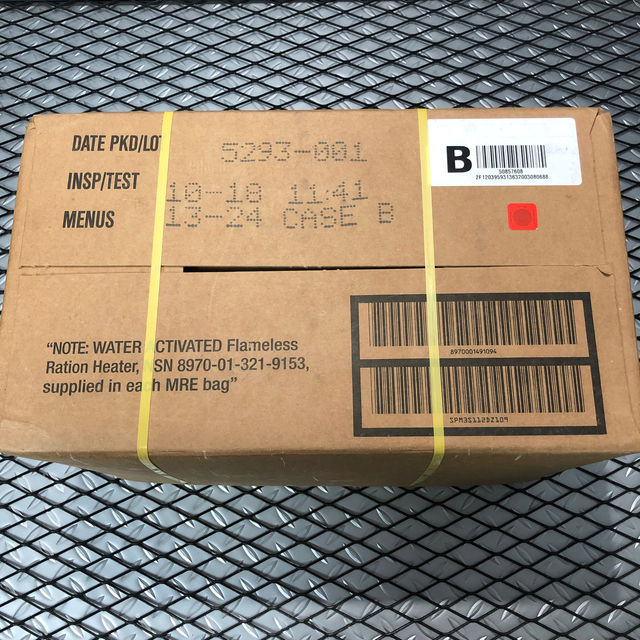 米軍放出品 MREレーション ボックス BOX 12個入り 戦闘食 野戦食 10 1