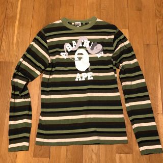 アベイシングエイプ(A BATHING APE)のA BATHING APE ボーダーロンT Sサイズ(Tシャツ/カットソー(七分/長袖))