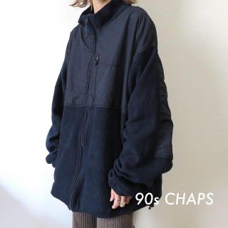 チャップス(CHAPS)の90s チャップス ナイロン切替 フリースジャケット ネイビー(ブルゾン)