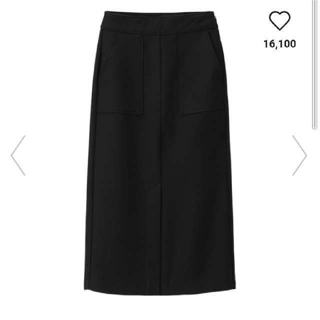 GU(ジーユー)のGU ウールライクナロースカート Mサイズ ブラック レディースのスカート(ロングスカート)の商品写真