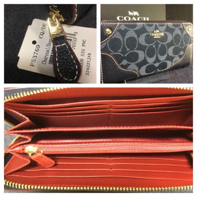 COACH(コーチ)のプレゼントにも❤️新品コーチ正規品 デニム×レザー ラウンドファスナー長財布 メンズのファッション小物(長財布)の商品写真