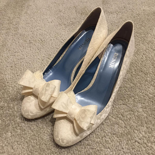 BENIR ベニル ウェディングシューズ レース クローズトゥ 7cm www