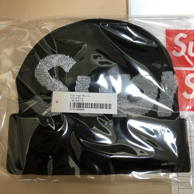 送料込 Supreme Big Logo Beanie ブラック