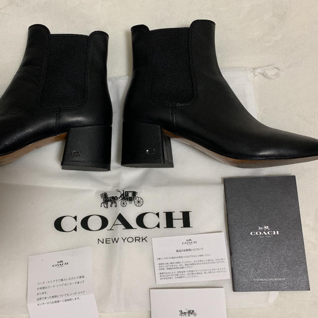 coach コーチ サイドゴアブーツ ショートブーツ 黒サイドゴア