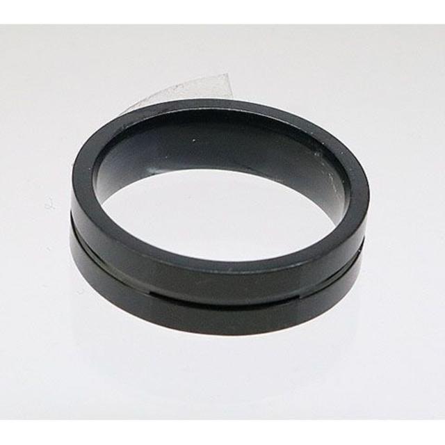 凹みﾗｲﾝｽﾃﾝﾚｽﾘﾝｸﾞ ﾌﾞﾗｯｸ 17号 新品 ｸﾘｯｸﾎﾟｽﾄ送料無料 メンズのアクセサリー(リング(指輪))の商品写真