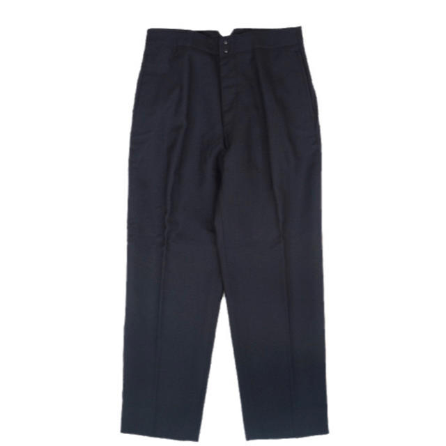 COMOLI  WOOL SERGE BACK STRAP PANTS