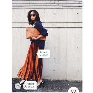 アメリヴィンテージ(Ameri VINTAGE)のameri vitage BICOLOR PLEATS SKIRT(ひざ丈スカート)