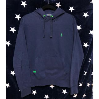 ポロラルフローレン(POLO RALPH LAUREN)のラルフローレン パーカー 紺x緑 美品 一点もの 希少◆お気軽にコメント下さい◆(パーカー)