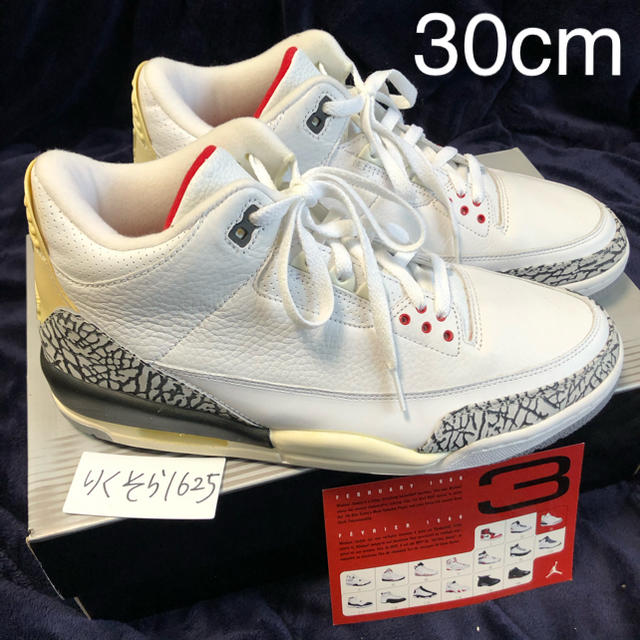 NIKE - NIKE AIR JORDAN 3 RETRO WHITE CEMENT AJ3の通販 by NIKE - NIKE AIR JORDAN 3 RETRO WHITE CEMENT AJ3の通販 by
