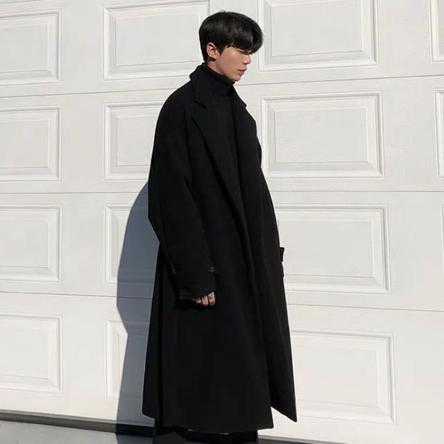 ☆韓国ファッション☆トレンチコート ブラック ロングコートの通販 by 
