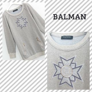 バルマン(BALMAIN)のバルマン＊＊BALMAN＊＊ロングトレーナー＊＊上品スタイル＊＊ライトグレー
(トレーナー/スウェット)