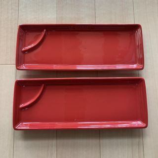 ルクルーゼ(LE CREUSET)の【新品】ル クルーゼ　サカナ・プレート（赤）2枚セット(食器)