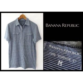 バナナリパブリック(Banana Republic)の送料込 美品★バナナ・リパブリック 半袖Yシャツ S(M相当) グレー(シャツ)