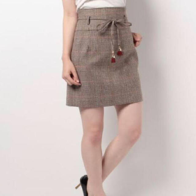 Lily Brown(リリーブラウン)のタッセル付きチェックミニスカート レディースのスカート(ミニスカート)の商品写真
