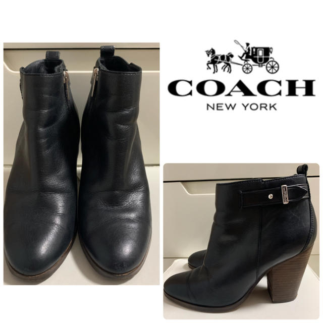 COACH(コーチ)のコーチ　ブラックレザー  ショートブーツ レディースの靴/シューズ(ブーツ)の商品写真