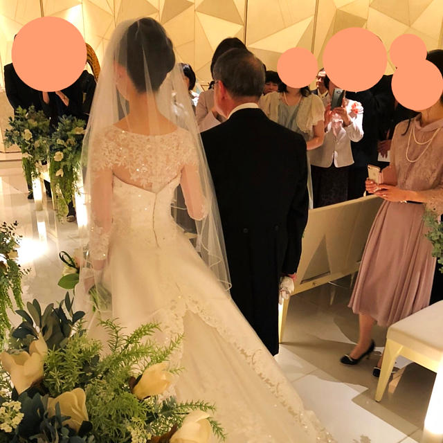ウェディングドレス【極美品】タカミブライダル ビーズベール ショート 結婚式