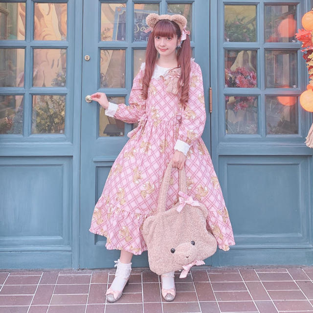 PINK HOUSE - PINK HOUSE♡ピンクリトルテディプリント♡ミディ