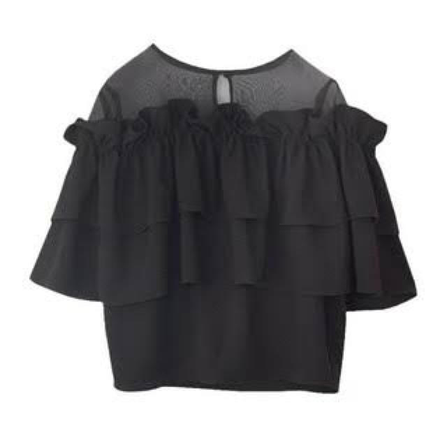 Ameri VINTAGE(アメリヴィンテージ)のUNDULATE SHEER TOP  レディースのトップス(シャツ/ブラウス(半袖/袖なし))の商品写真