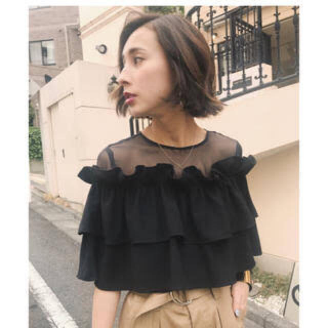 Ameri VINTAGE(アメリヴィンテージ)のUNDULATE SHEER TOP  レディースのトップス(シャツ/ブラウス(半袖/袖なし))の商品写真