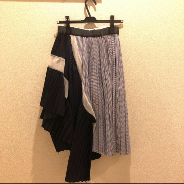 サマーセール35%オフ sacai 総レース プリーツ アシメスカート 最終