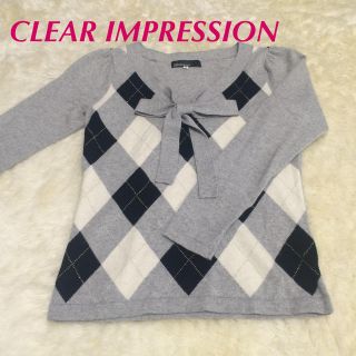 クリアインプレッション(CLEAR IMPRESSION)の美品♡アーガイルニット(ニット/セーター)