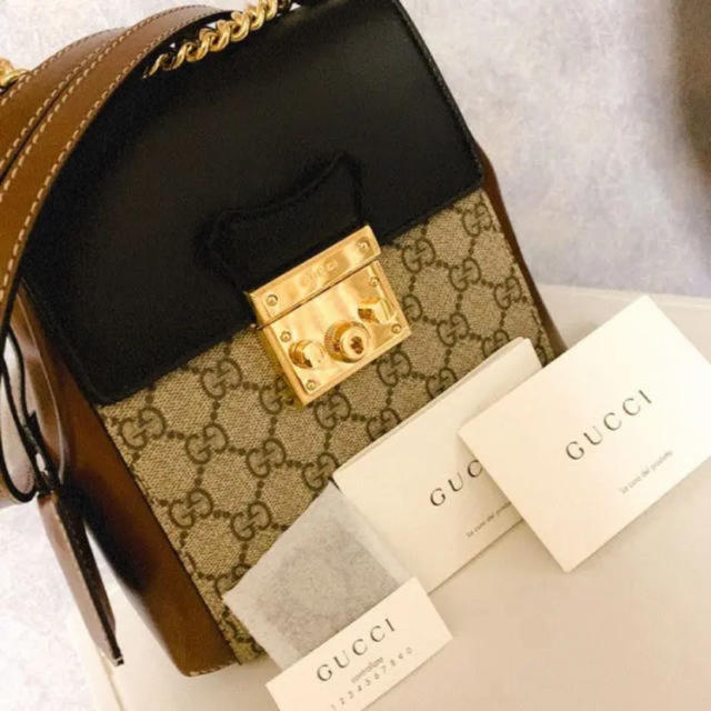 Gucci(グッチ)のグッチ GUCCI GGスプリーム×レザー バックパック レディースのバッグ(リュック/バックパック)の商品写真