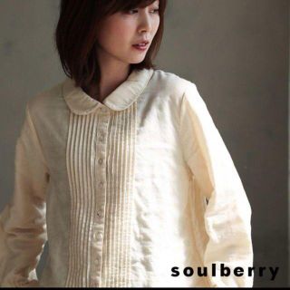 ソルベリー(Solberry)のsoulberry Wガーゼピンタックブラウス 生成り M (シャツ/ブラウス(長袖/七分))