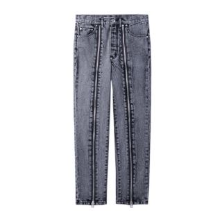 ジョンローレンスサリバン(JOHN LAWRENCE SULLIVAN)のBLEACHED DENIM ZIPPED PANTS / GREY(デニム/ジーンズ)