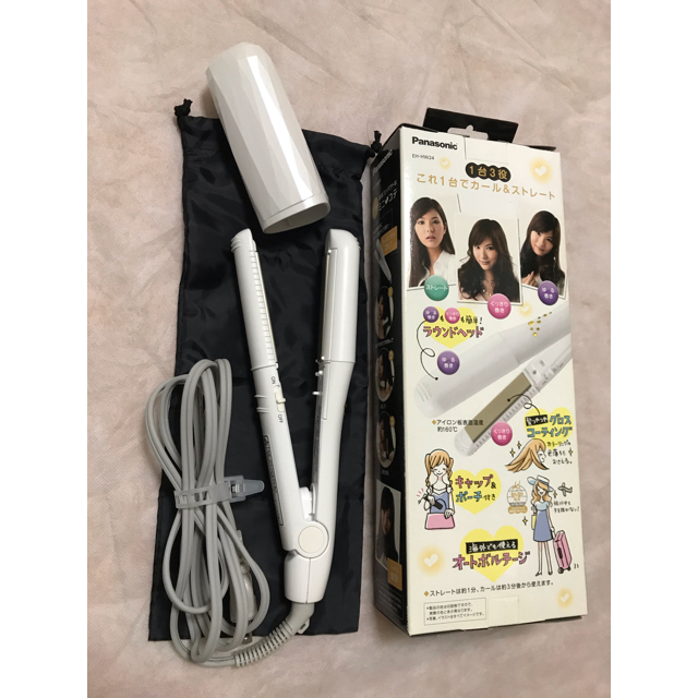 Panasonic(パナソニック)の【美品】Panasonic EH-HW24 ヘアーアイロン ミニコテ 3Way コスメ/美容のヘアケア/スタイリング(ヘアケア)の商品写真