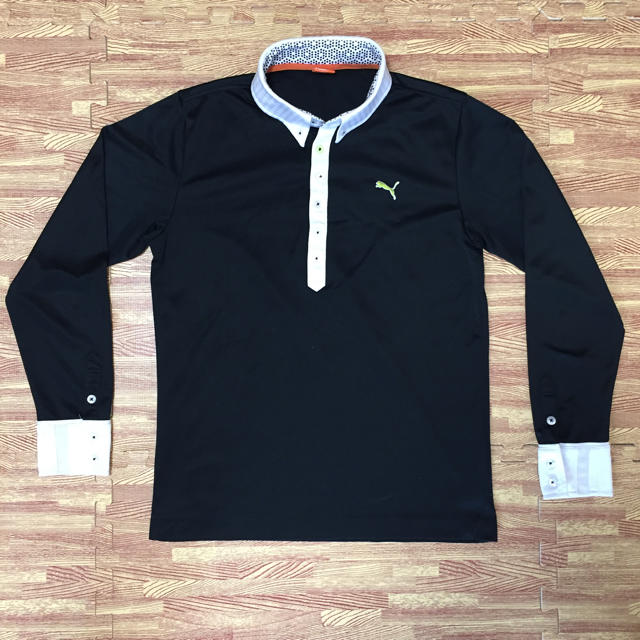 PUMA(プーマ)のプーマ　長袖　ポロシャツ サイズM　メンズ ブラック スポーツ/アウトドアのゴルフ(ウエア)の商品写真