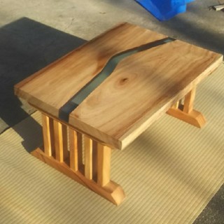 ウッドリバーテーブル リバーテーブル エポキシ樹脂 楠木(ローテーブル)