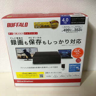 バッファロー(Buffalo)の送料無料 未開封品 バッファロー 外付けHDD 4TB(PC周辺機器)