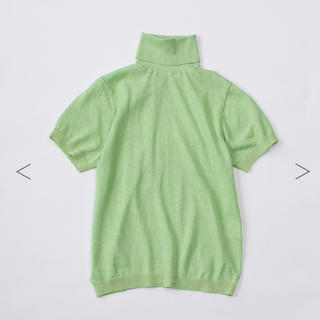 フォーティファイブアール(45R)の新品❣️ 45R  ギマ天竺ニットのハイネックTシャツ  グリーン(Tシャツ(半袖/袖なし))