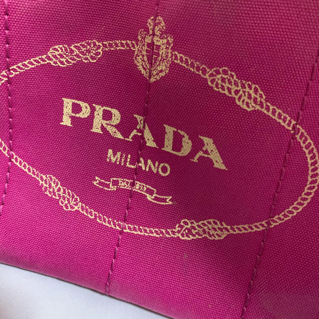 最終値下げ◆プラダPRADA ピンクカナパトート　ギャランティーカード付き 3