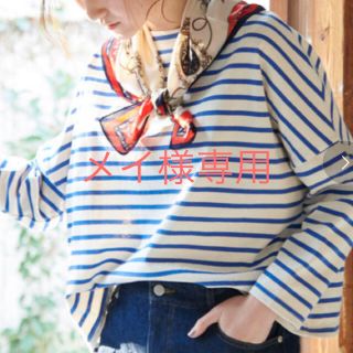 ロペピクニック(Rope' Picnic)の数回着用　美品　ロペピクニック　ボーダー　カットソー　ブルー(カットソー(長袖/七分))