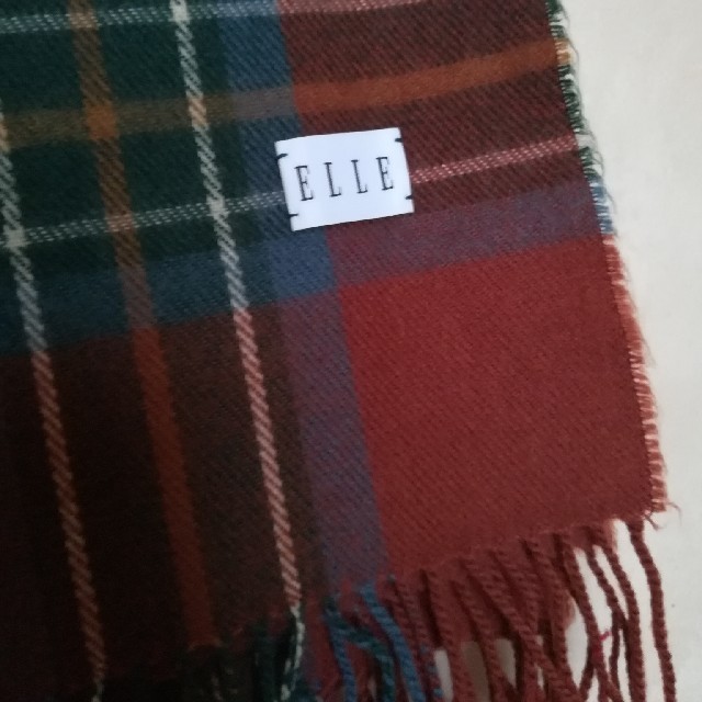 ELLE(エル)のELLE 大判マフラー チェック ストール レディースのファッション小物(マフラー/ショール)の商品写真