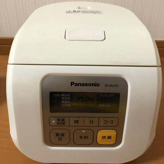 Panasonic(パナソニック)のPanasonic電子ジャー炊飯器  SR-ML051 3合炊き スマホ/家電/カメラの調理家電(炊飯器)の商品写真