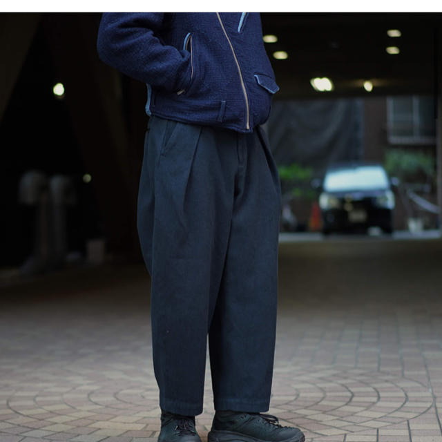 サイズL！COLINA W-TUCK PANTS / WASHABLE WOOL-