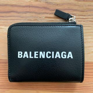 バレンシアガ(Balenciaga)のバレンシアガ エブリデイ レザー L字ファスナー コインケース 黒　財布(コインケース/小銭入れ)