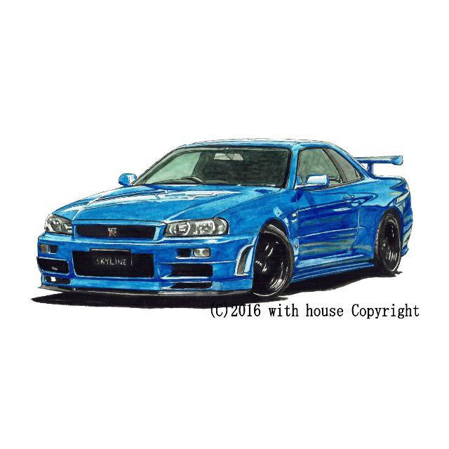 NC-292 GT-R R34 限定版画 直筆サイン額装●作家 平右ヱ門 1