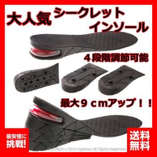 シークレット インソール ９ｃｍ 中敷き 男女兼用 エアー クッション 最安値(スニーカー)