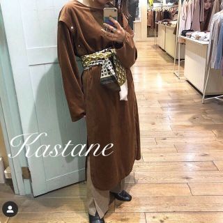 カスタネ(Kastane)の2019AW🐻¥8690【Kastane】カルゼボタンスリットワンピース(ロングワンピース/マキシワンピース)