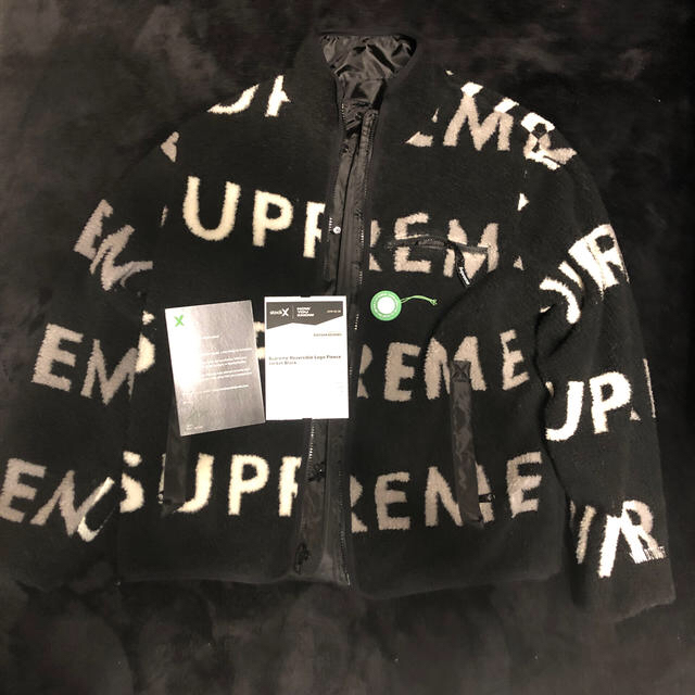 Supreme reversible logo fleece jacket M