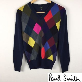 ポールスミス(Paul Smith)の美品 ポールスミス 長袖ニット ハイゲージ マルチカラー サイズM(ニット/セーター)